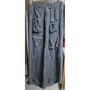 Pete & Greta Johnny Was Size 6 Green Maxi Cargo Skirt Utility Unisex Y2K